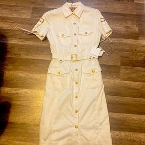 Calvin Klein white  mid dress stop stop above knees size OP